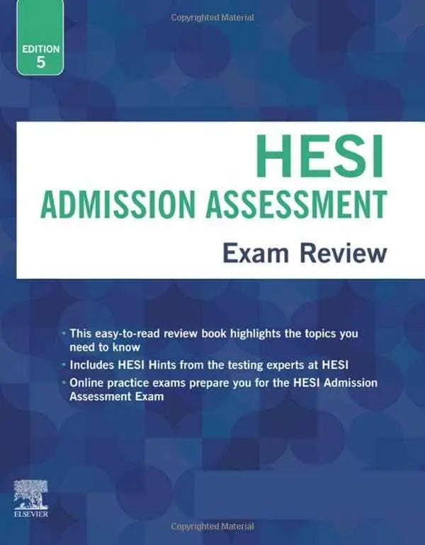 HESI A2 Admission Assessment Exam Review 5th Ed. Paperback by HESI / Elsevier – front cover